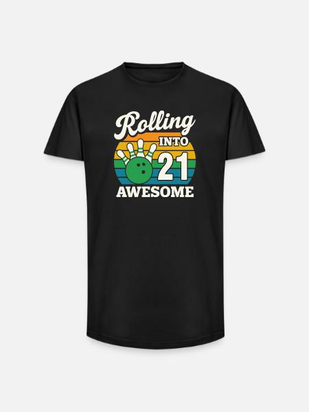 Bowling Snake Year 2021 T-Shirt Design - Long Fit Men's T-Shirt - black