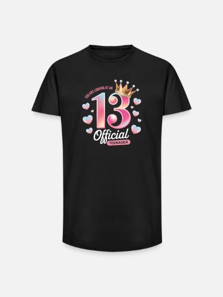 13th birthday teenager gift - Long Fit Men's T-Shirt - black