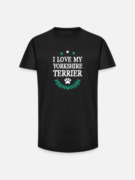 J’adore mon Yorkshire Terrier - T-shirt coupe longue homme - noir