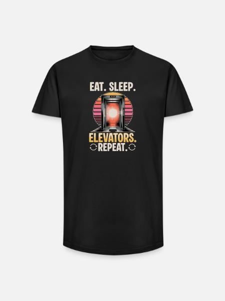 Elevator toddler & kids - Long Fit Men's T-Shirt - black