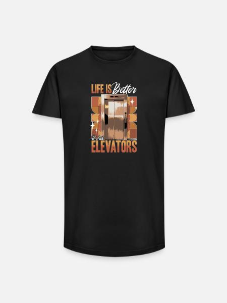 Elevator toddler & kids - Long Fit Men's T-Shirt - black