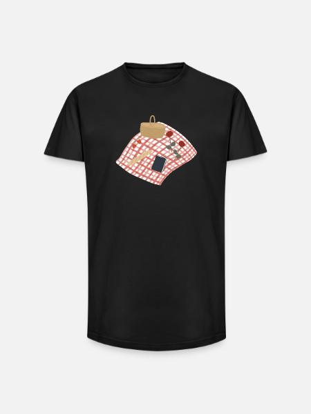 Rustikale Picknickszene Illustration - Long Fit Männer T-Shirt - Schwarz