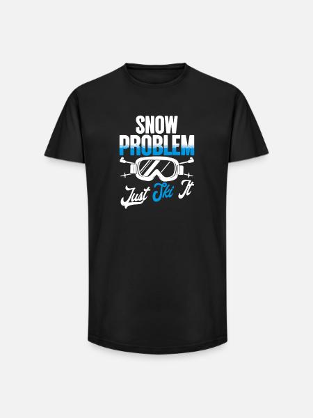 Ski Skier Wintersport Snow Problem - Long Fit Men's T-Shirt - black