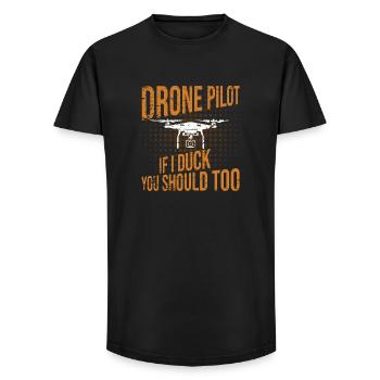 Drone Pilot if I duck you should too - Long Fit Männer T-Shirt - Schwarz - Vorne - AI Model Male 185 light (185cm)