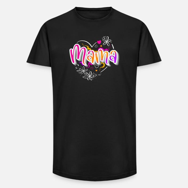Mama - Long Fit Männer T-Shirt - Schwarz