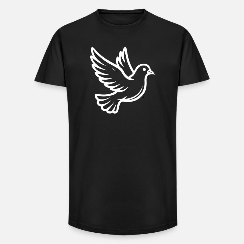 Friedenstaube Taube - Long Fit Männer T-Shirt - Schwarz
