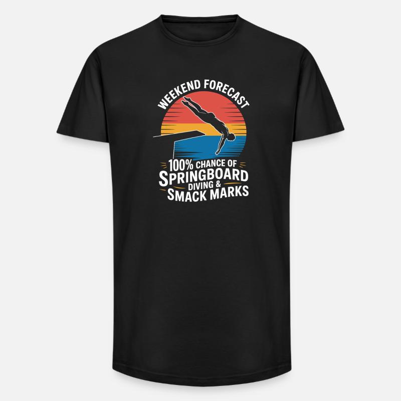 Kunstspringen Turmspringer Sprungbrett - Long Fit Männer T-Shirt - Schwarz