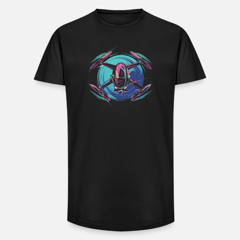 Dynamic Drone - Long Fit Men's T-Shirt - black