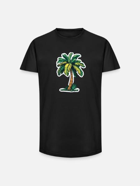 Palm tree - Long Fit Men's T-Shirt - black