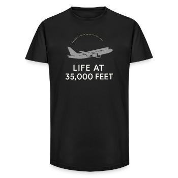 Flight Attendant Cabin Crew Life Aviation - Long Fit Men's T-Shirt - black - Front - AI Model Male 185 light (185cm)