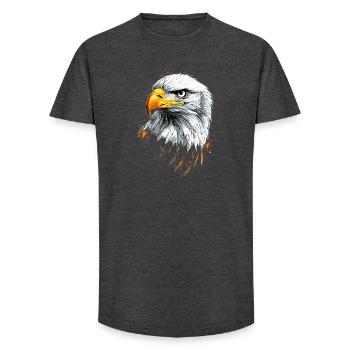 Aigle Pygargue à tête blanche Aigle royal Pygargue à queue blanche - T-shirt coupe longue homme - charbon - Devant - AI Model Male 185 light (185cm)