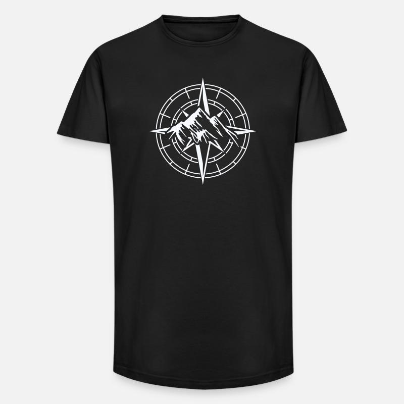 Abenteuer Kompass Design - Long Fit Männer T-Shirt - Schwarz