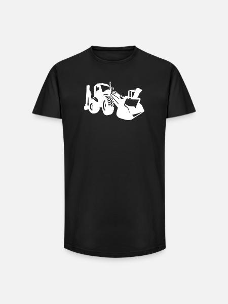 Bagger Radlader Baugeräteführer Silhouette - Long Fit Männer T-Shirt - Schwarz