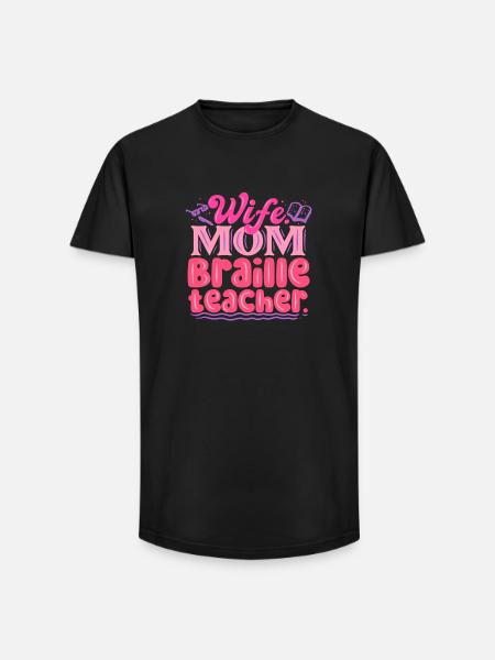 Braille Teacher Braille Dotum - Long Fit Men's T-Shirt - black