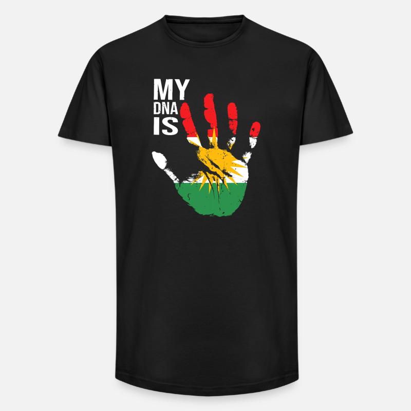 Kurdistan Kurden Handdesign mit Flagge - Long Fit Männer T-Shirt - Schwarz