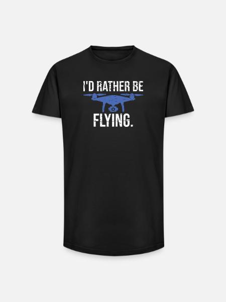 Drone pilot I would rather fly - Long Fit Men's T-Shirt - black