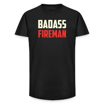 Combatant firefighter badass - Long Fit Men's T-Shirt - black - Front - AI Model Male 185 light (185cm)