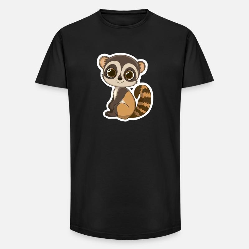 Lemur - Long Fit Männer T-Shirt - Schwarz