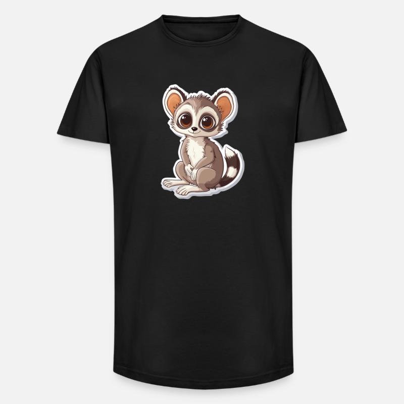 Lemur - Long Fit Männer T-Shirt - Schwarz