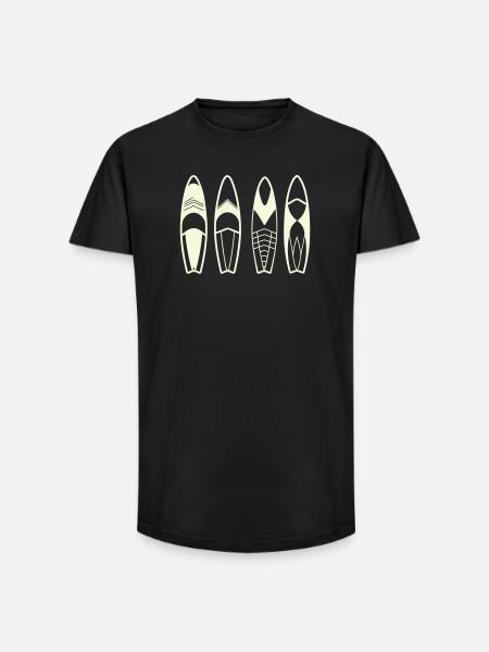 Minimalistische abstrakte Surfbretter - Long Fit Männer T-Shirt - Schwarz