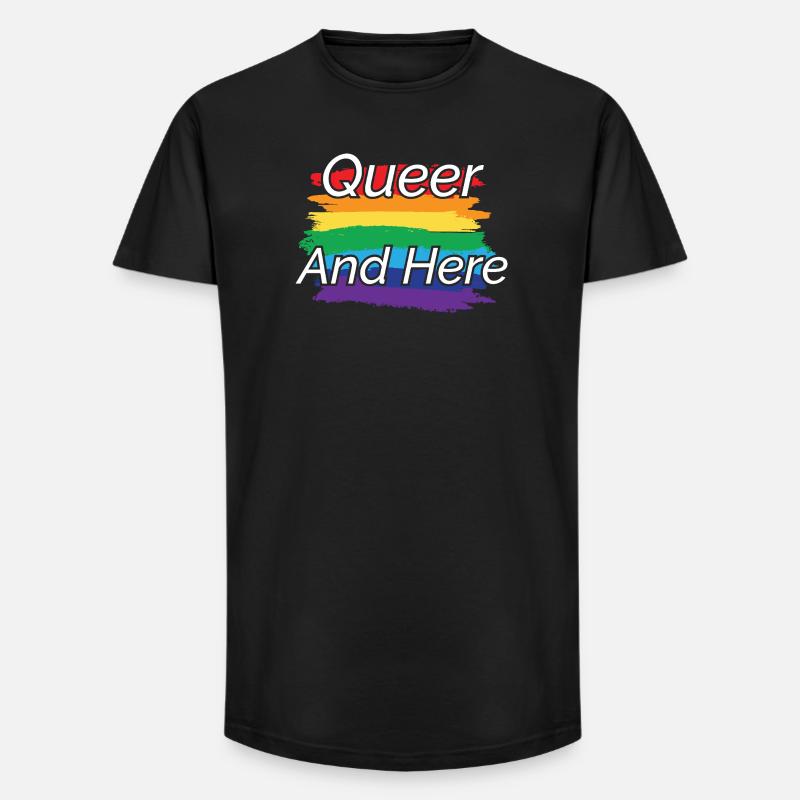 Queer Pride Regenbogen Design - Long Fit Männer T-Shirt - Schwarz