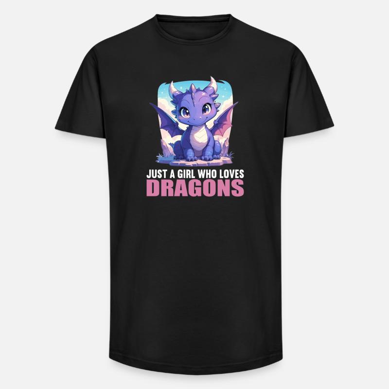 Drachen Drache - Long Fit Männer T-Shirt - Schwarz