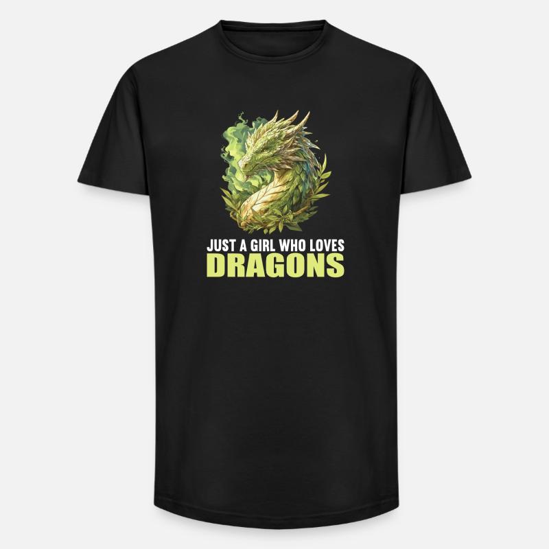 Drachen Drache - Long Fit Männer T-Shirt - Schwarz