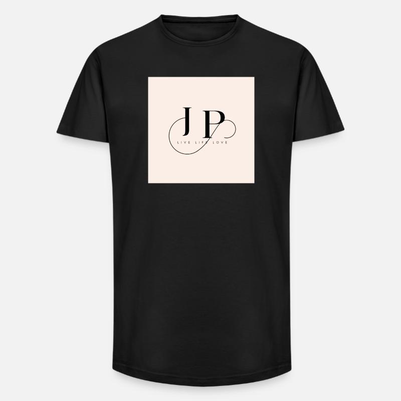 Monogramme élégant avec devise inspirante - T-shirt coupe longue homme - noir