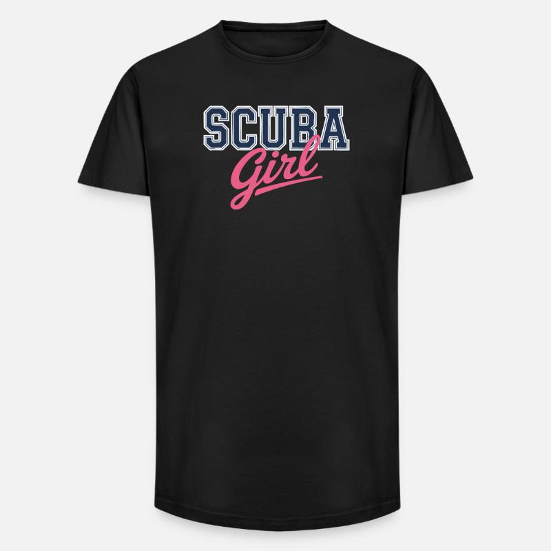 Conception de fille de plongée - T-shirt coupe longue homme - noir