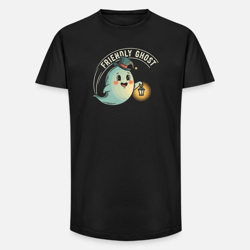 Freundlicher Geist mit Laterne - Long Fit Männer T-Shirt - Schwarz
