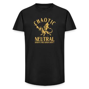 Chaotisch Neutral Art Care Irgendwie Don't RPG Humor - Long Fit Männer T-Shirt - Schwarz - Vorne - AI Model Male 185 light (185cm)