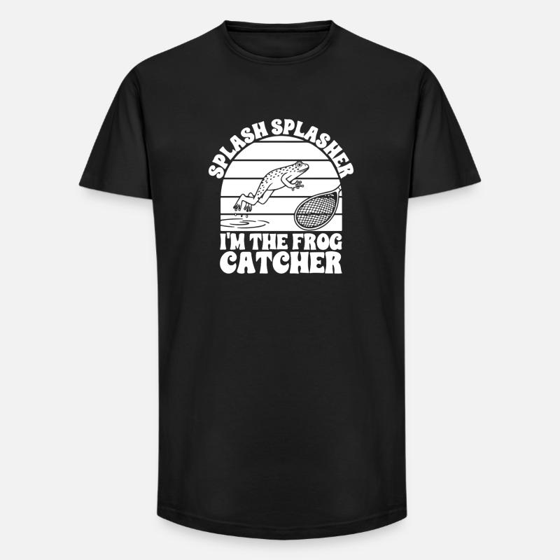 Frog Catcher Splash Splasher Frog - Long Fit Men's T-Shirt - black