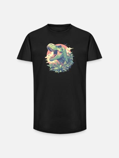 Dino Dinosaur Dinosaur - Long Fit Men's T-Shirt - black