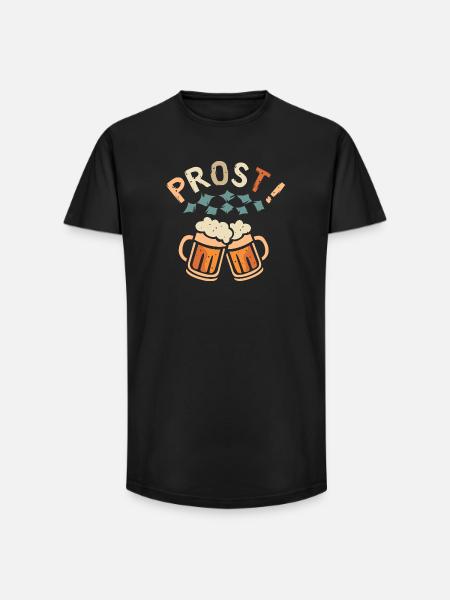 PROST! – Bavarian-style foam beer mugs - Long Fit Men's T-Shirt - black