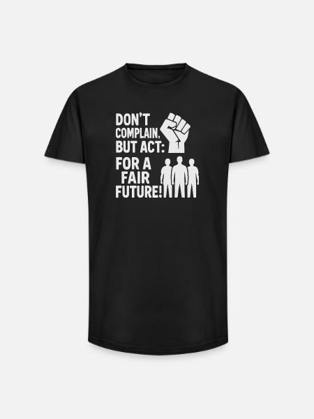 Agir pour un avenir équitable - T-shirt coupe longue homme - noir