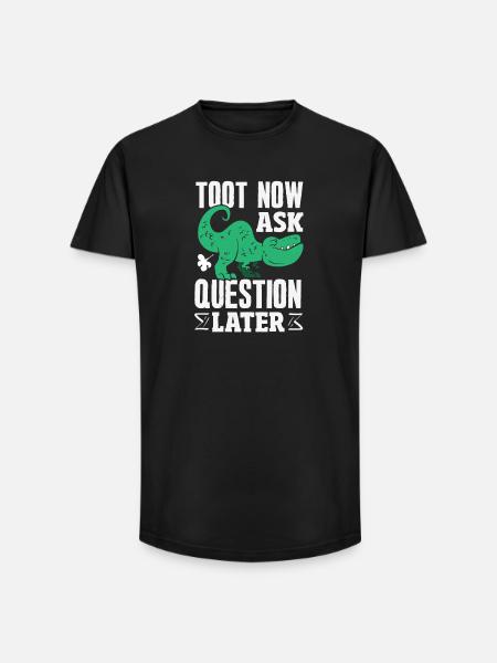 Public Fart Funny Inappropriate - Long Fit Men's T-Shirt - black