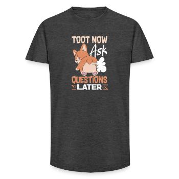 Public Fart Funny Inappropriate - Long Fit Men's T-Shirt - charcoal grey - Front - AI Model Male 185 light (185cm)