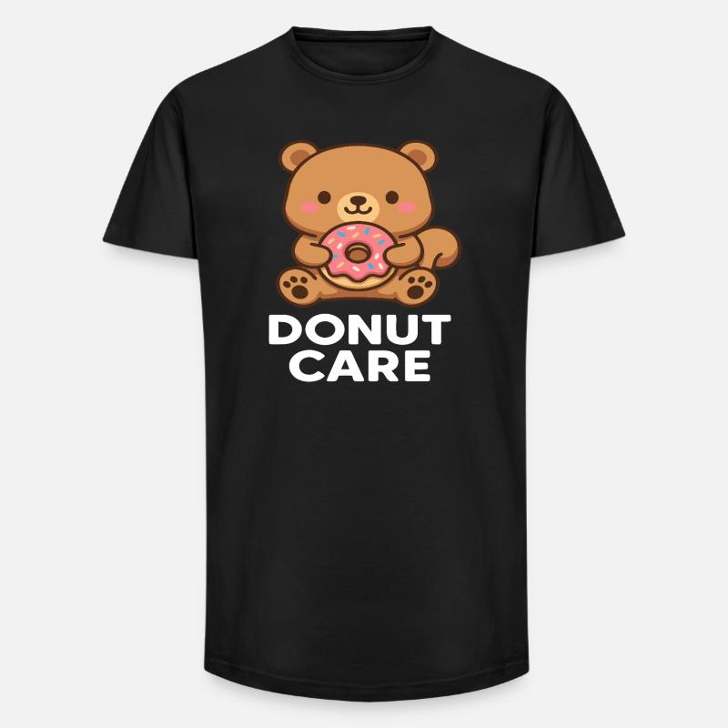 Kuscheller Bär mit Donut-Accessoire - Long Fit Männer T-Shirt - Schwarz