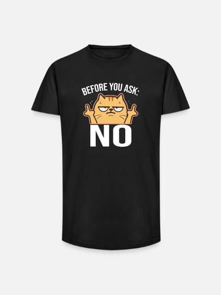 Before You Ask: No Mittelfinger - Long Fit Männer T-Shirt - Schwarz