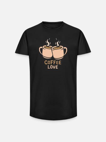Coffee Love coffee cups - Long Fit Men's T-Shirt - black