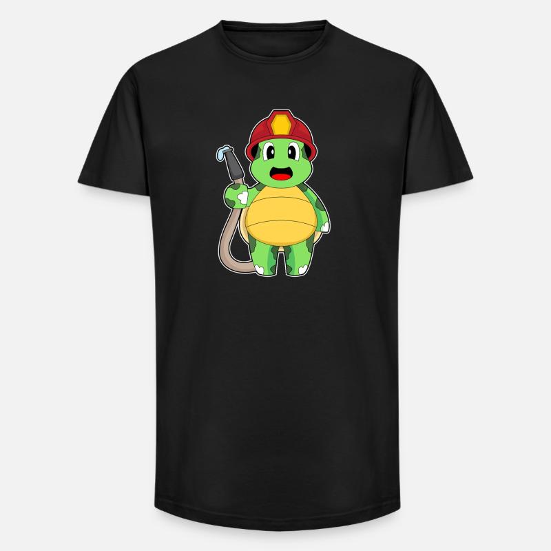turtle fireman fire hose - Long Fit Men's T-Shirt - black