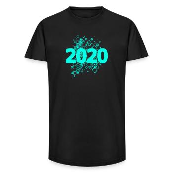 2020 - Long Fit Men's T-Shirt - black - Front - AI Model Male 185 light (185cm)