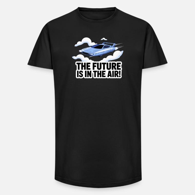 Retro-futuristisches fliegendes Autodesign - Long Fit Männer T-Shirt - Schwarz