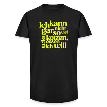 I CAN'T PUKE AS MUCH AS I EAT... - Long Fit Men's T-Shirt - black - Front - AI Model Male 185 light (185cm)