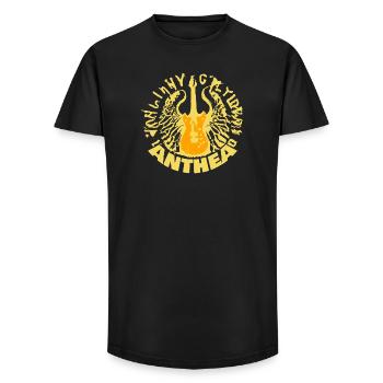 Anthea - Long Fit Men's T-Shirt - black - Front - AI Model Male 185 light (185cm)