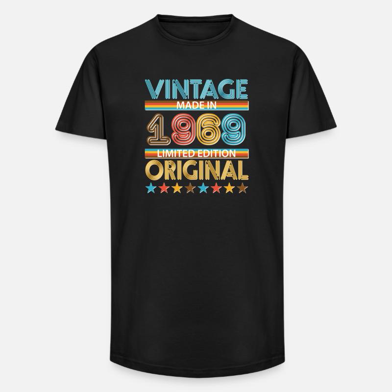 1969 - Long Fit Männer T-Shirt - Schwarz