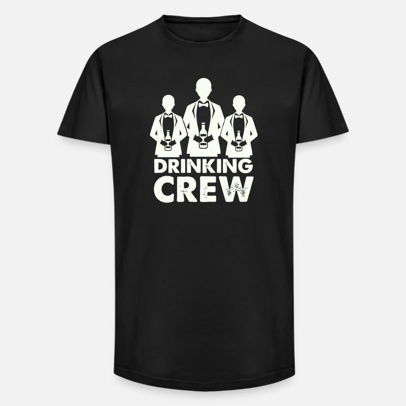 drinking_crew_01- - Long Fit Männer T-Shirt - Schwarz