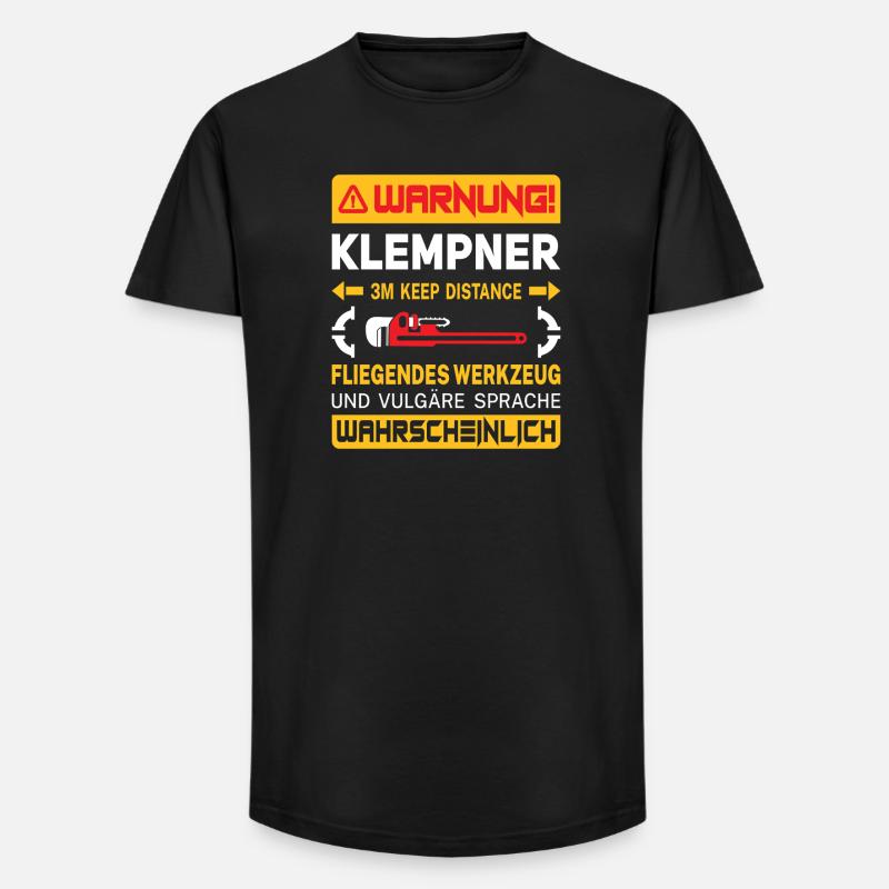 Chauffagiste Plombier Plombier de construction chauffage - T-shirt coupe longue homme - noir