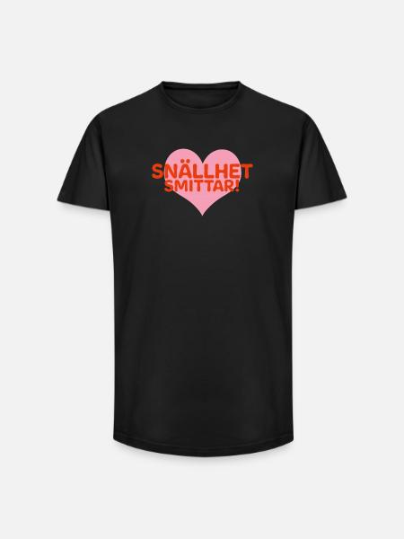 Freundlichkeit ist ansteckend - Long Fit Männer T-Shirt - Schwarz
