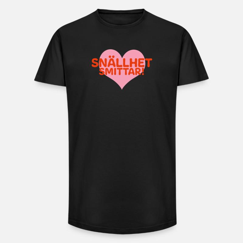 Freundlichkeit ist ansteckend - Long Fit Männer T-Shirt - Schwarz